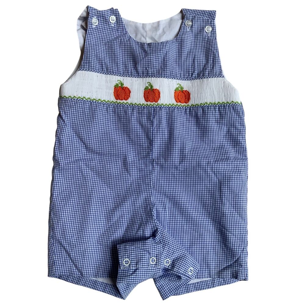 Classic Whimsy Smocked Pumpkin Jon‎ Jon size 12mo